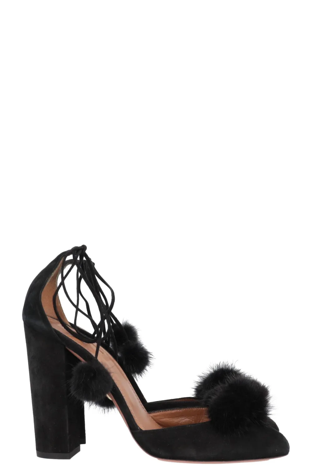AQUAZZURA Mink Pom Pumps