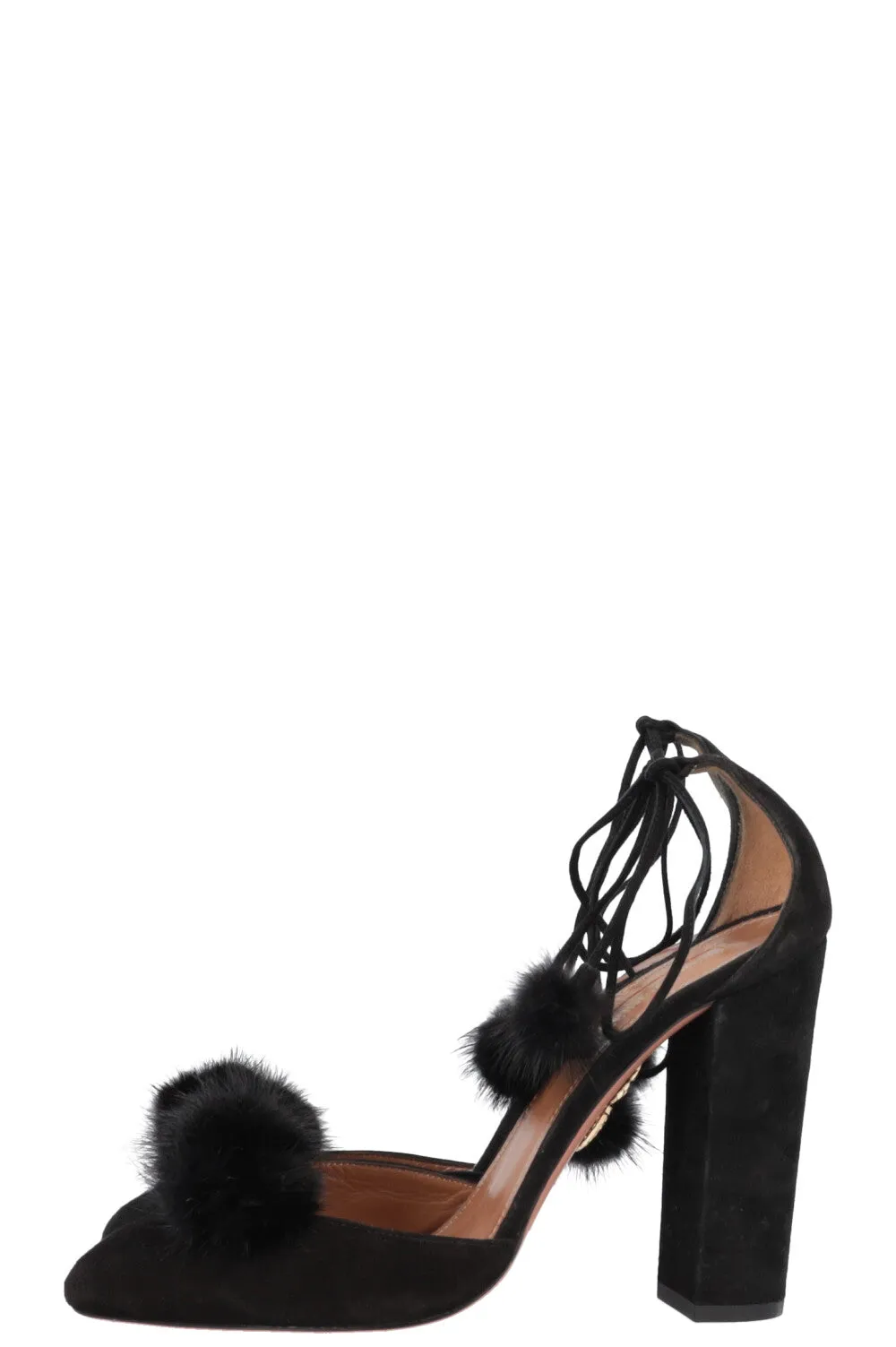 AQUAZZURA Mink Pom Pumps