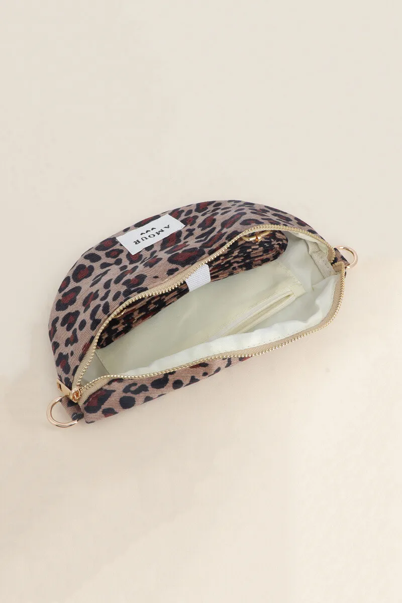 Bauchgürteltasche / Schultergurt - bedruckte Leopardenmuster