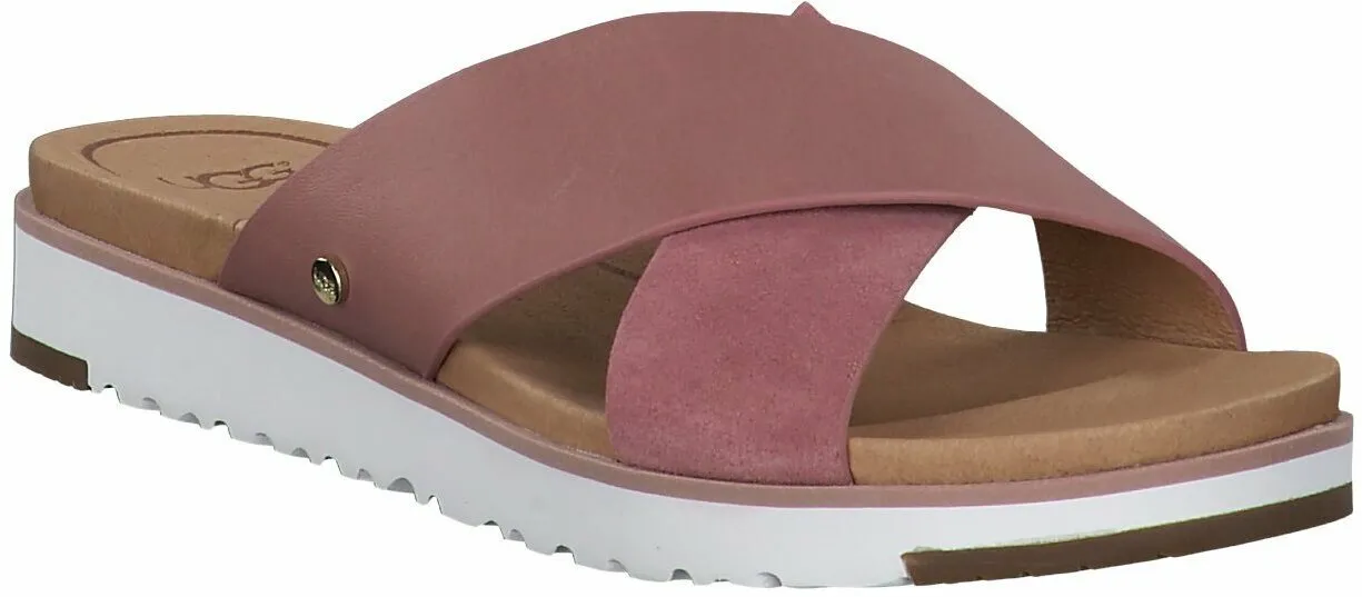 Damen-Pantoletten aus Leder 180591753282 (Rosa)