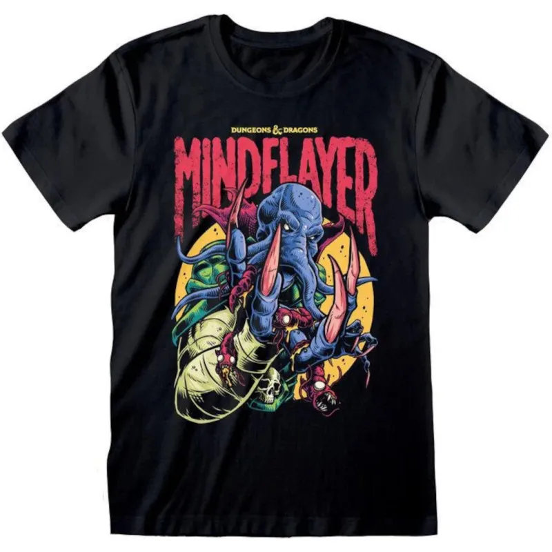 Offizielles Dungeons & Dragons Mindflayer Colour Pop Schwarze T-Shirt